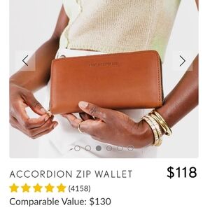 Portland Leather Goods Accordion Zip Wallet Honey